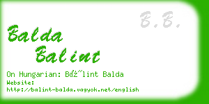 balda balint business card